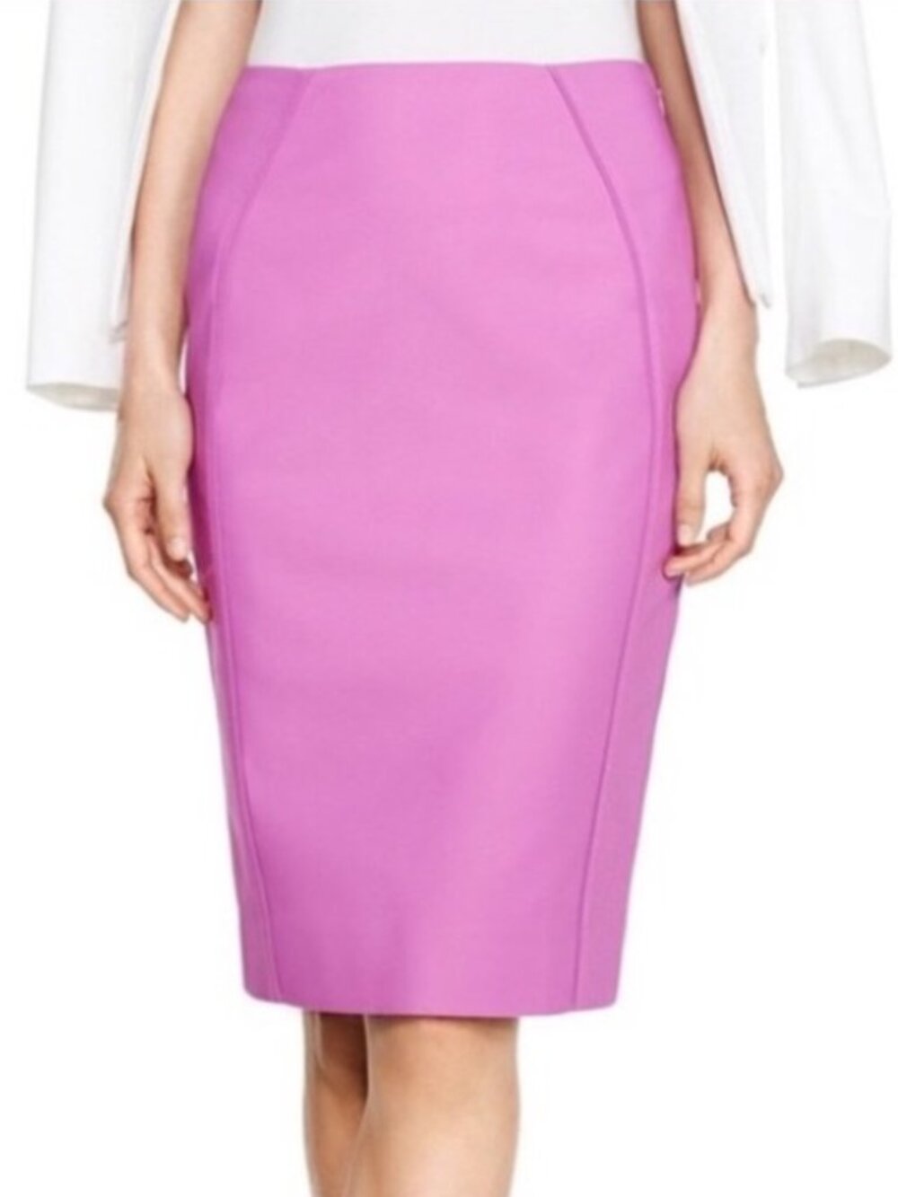 White House Black Market Lilac Seamed Pencil Skirt Size 6